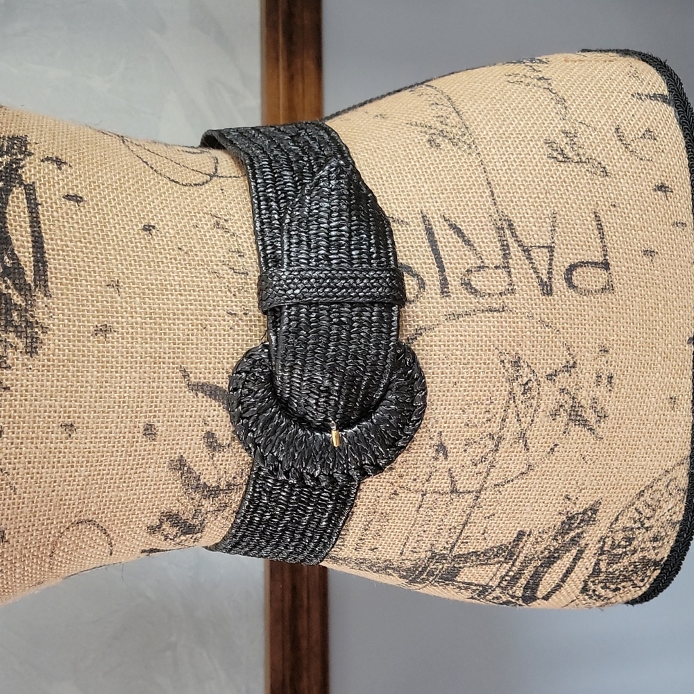 S/M black weave stretch belt